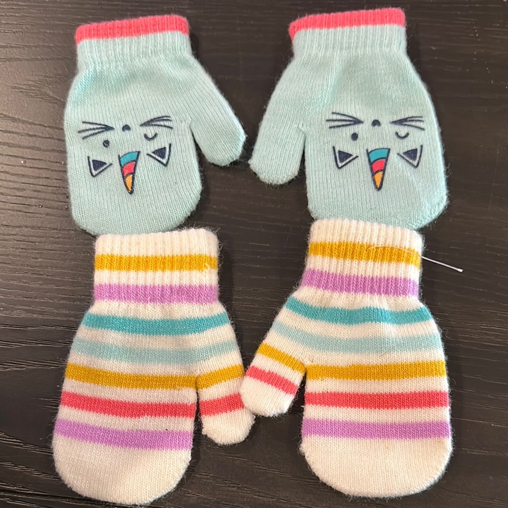 Carter's Blue and Pink Mittens Cozy Accessories